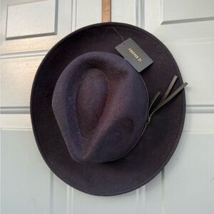 NWT Navy Felt Hat With Black Band